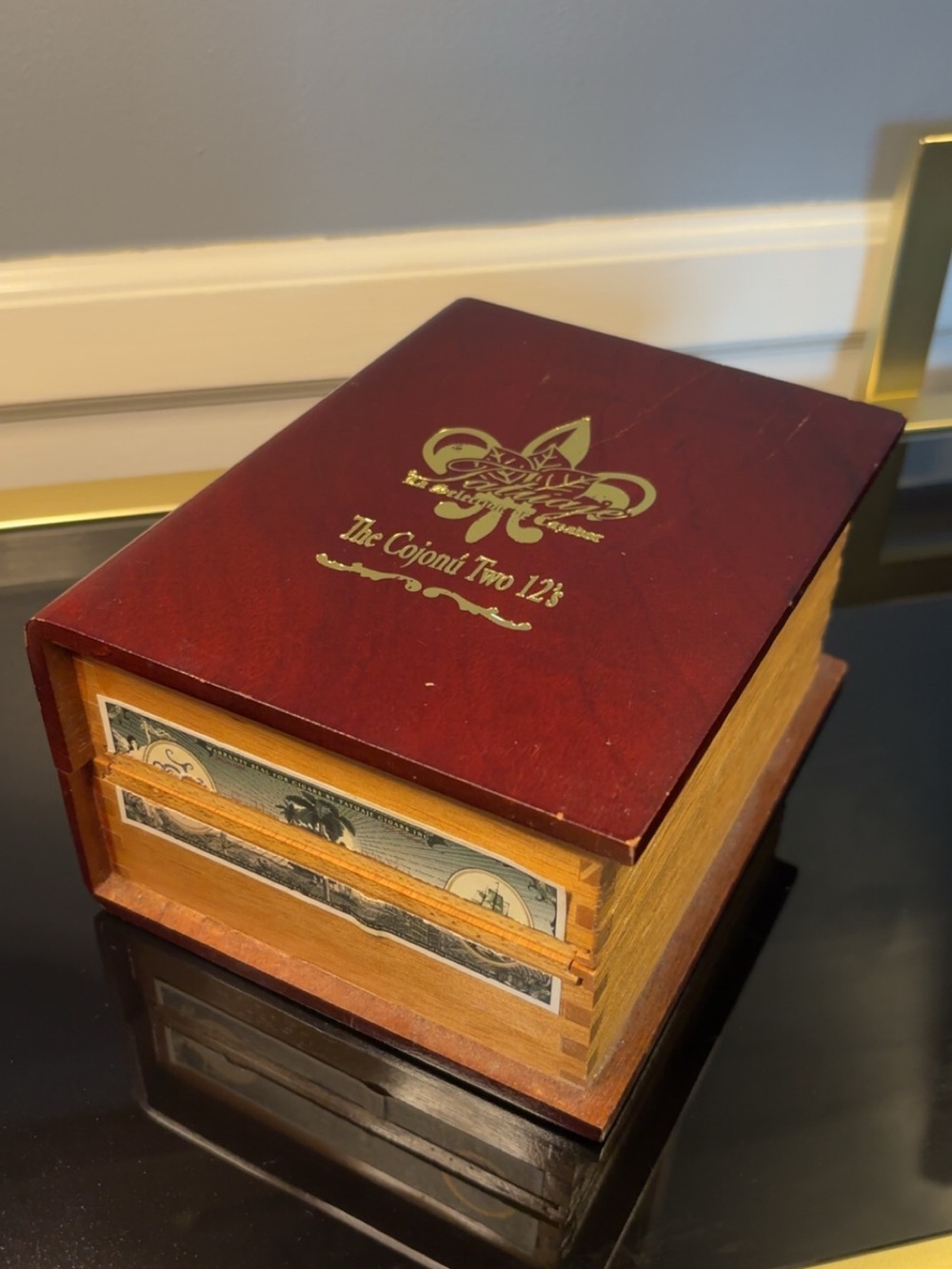 Tatuaje Decorative Wooden Cigar Box - Red and Natural